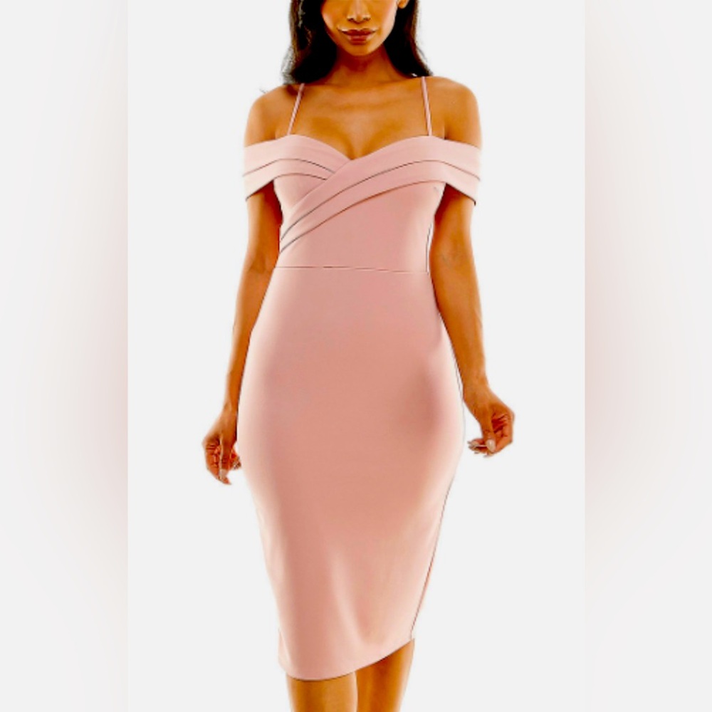Premier Amour cold shoulder formal, wedding dress.